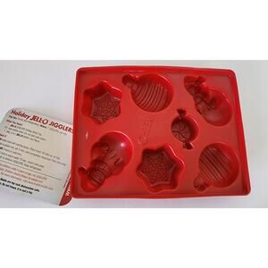 New Jello Jigglers Christmas Holiday Molds w/Tag Snowman Snow flake Ornament VTG